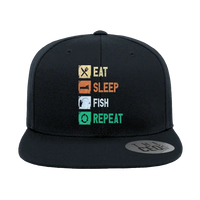 Thumbnail for Eat Sleep Fishing Repeat Printed Flat Bill Cap