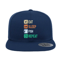 Thumbnail for Eat Sleep Fishing Repeat Printed Flat Bill Cap