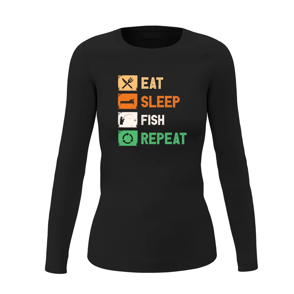 Eat Sleep Fishing Repeat Women Long Sleeve Shirt