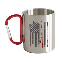 Thumbnail for Fishing Rod American Flag Carabiner Mug 12oz