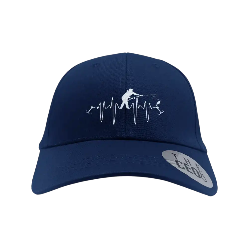 Fishing Heart Beat Embroidered Baseball Hat