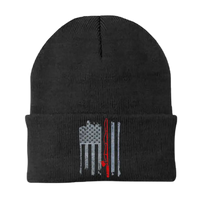 Thumbnail for Fishing Rod American Flag Embroidered Beanie