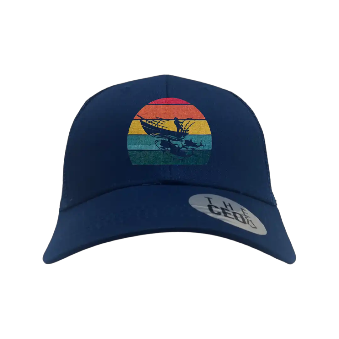 Fishing Boat Printed Trucker Hat