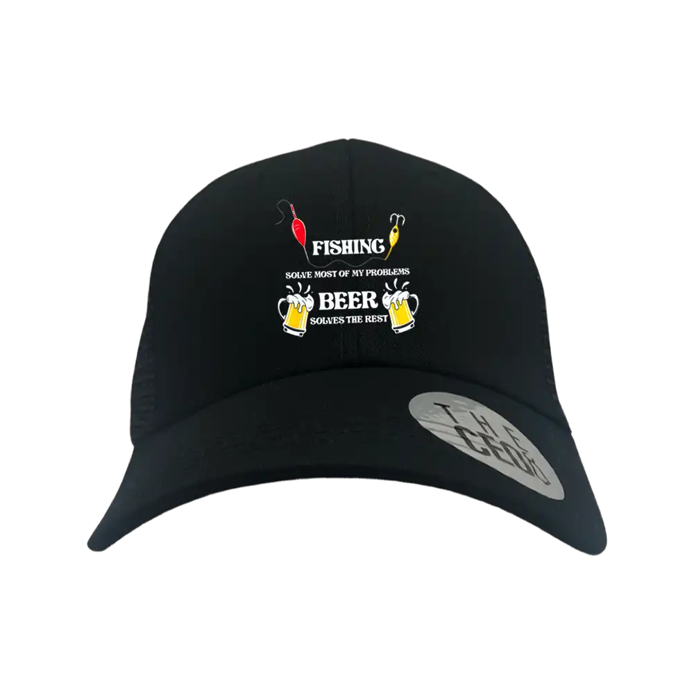 Fishing Solves All My Problem Embroidered Trucker Hat