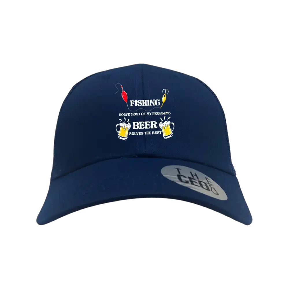 Fishing Solves All My Problem Embroidered Trucker Hat