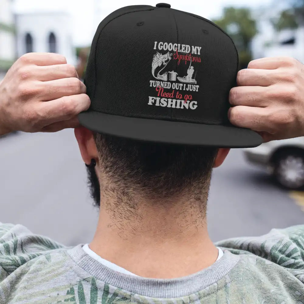 Fishing Symptoms Embroidered Flat Bill Cap