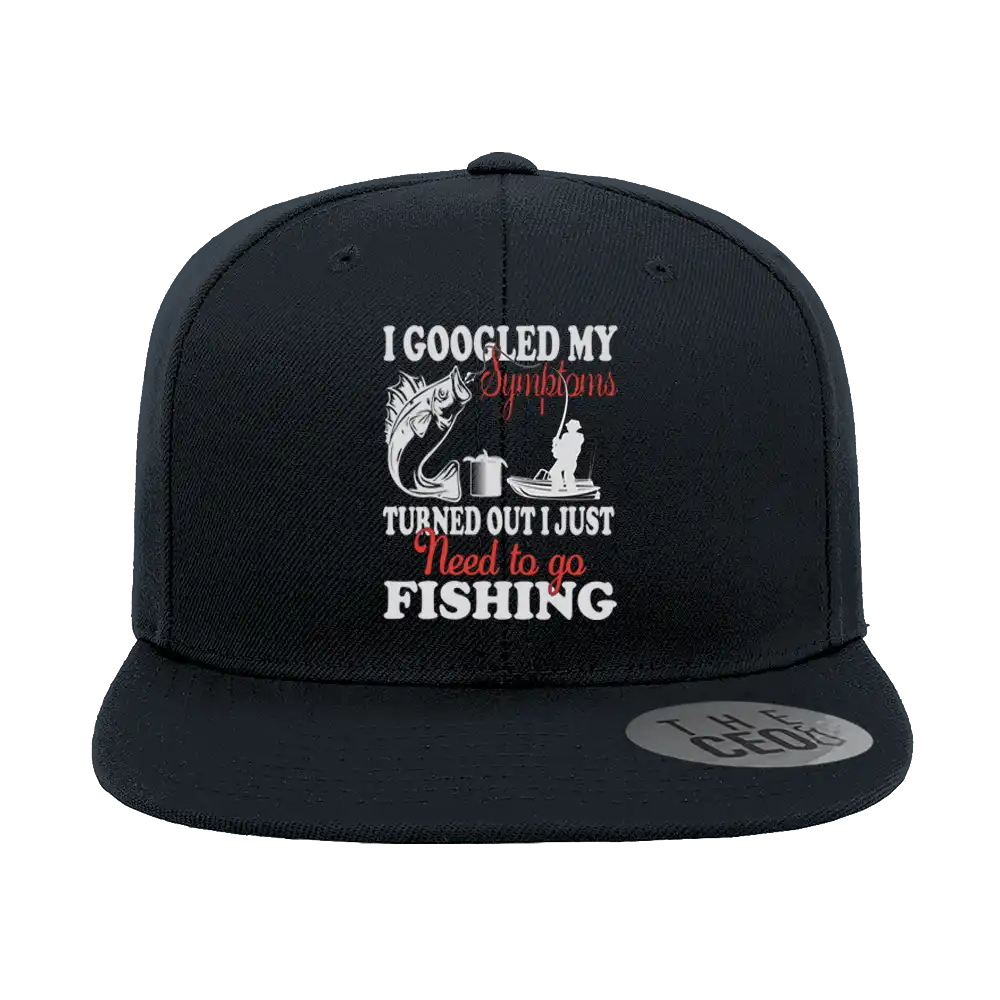 Fishing Symptoms Embroidered Flat Bill Cap