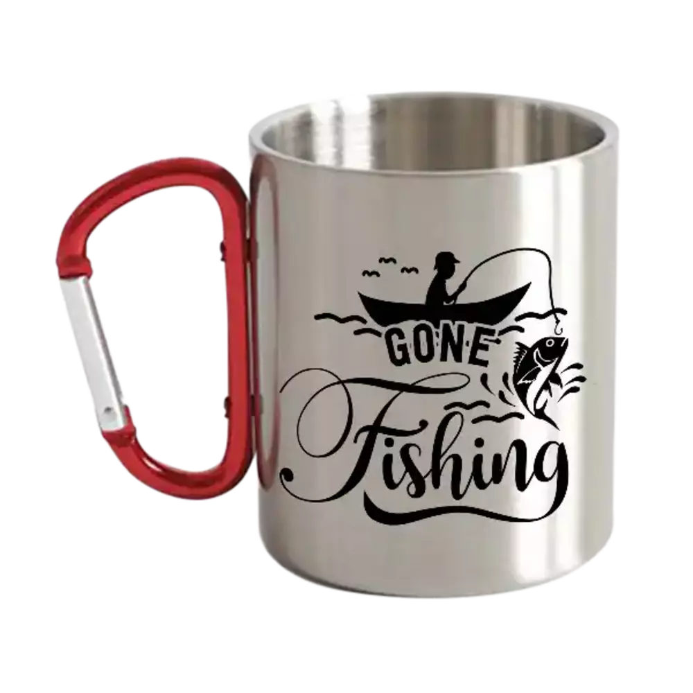 Gone Fishing Carabiner Mug 12oz