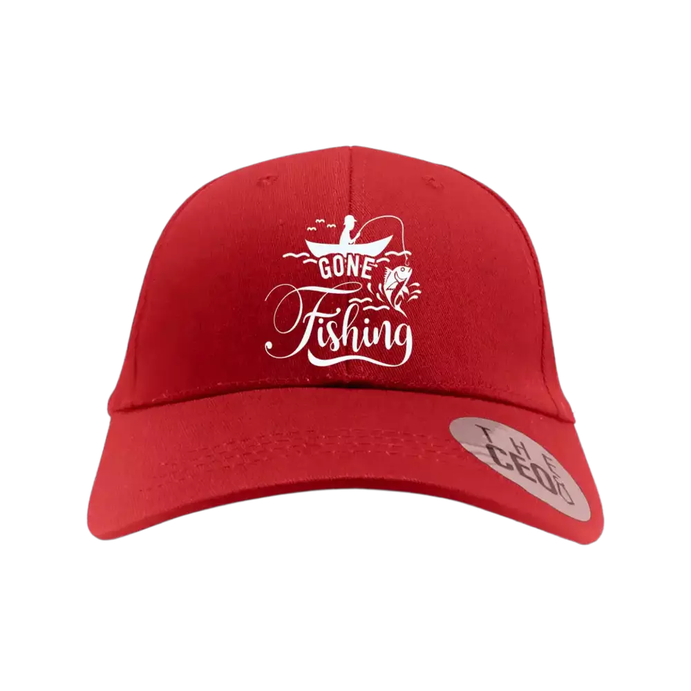 Gone Fishing Embroidered Baseball Hat