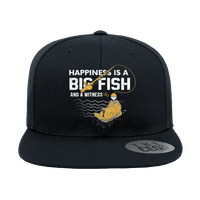 Thumbnail for Happiness Is A Big Fish Embroidered Flat Bill Cap