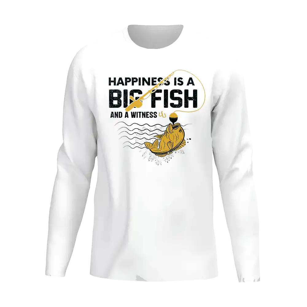 Happiness Is A Big Fish Men Long Sleeve Shirt