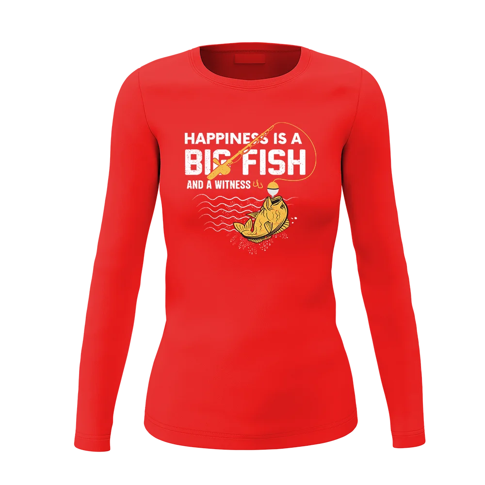 Happiness Is A Big Fish Women Long Sleeve Shirt