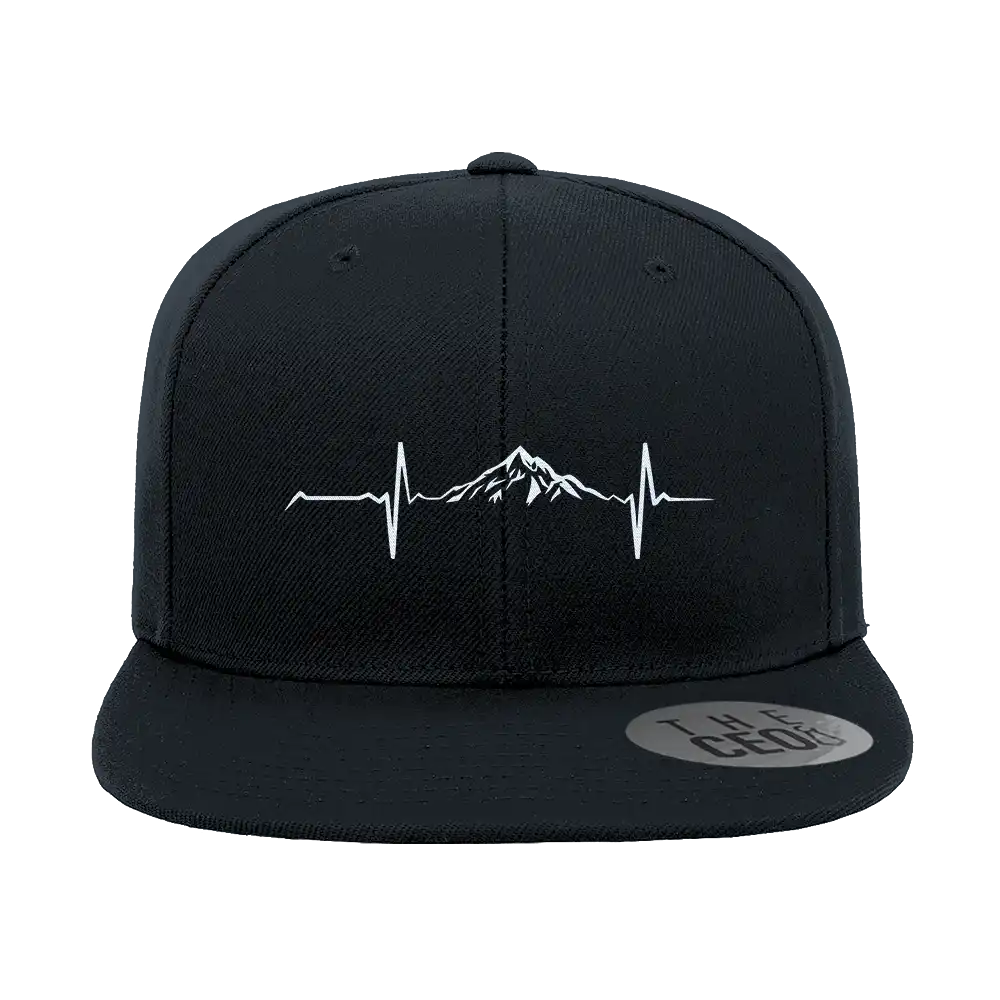Heartbeat V1 Embroidered Flat Bill Cap
