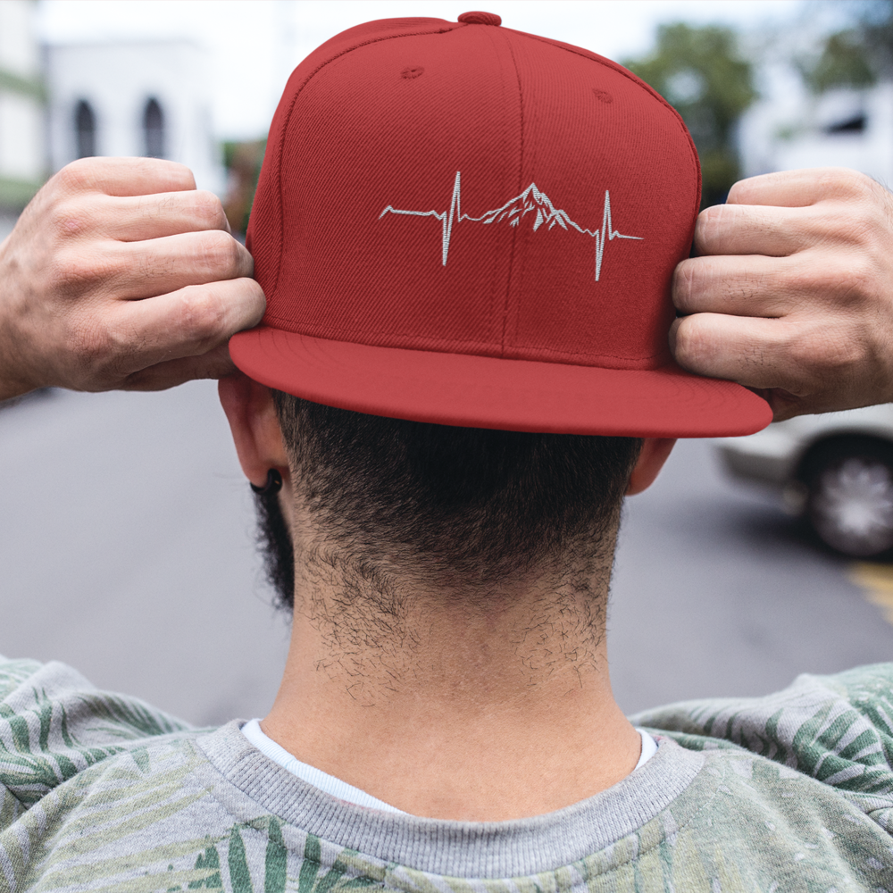 Heartbeat V1 Embroidered Flat Bill Cap
