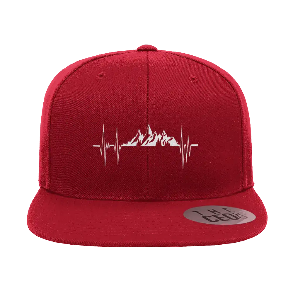 Heartbeat V2 Embroidered Flat Bill Cap