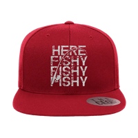 Thumbnail for Here Fishy Fishy Embroidered Flat Bill Cap
