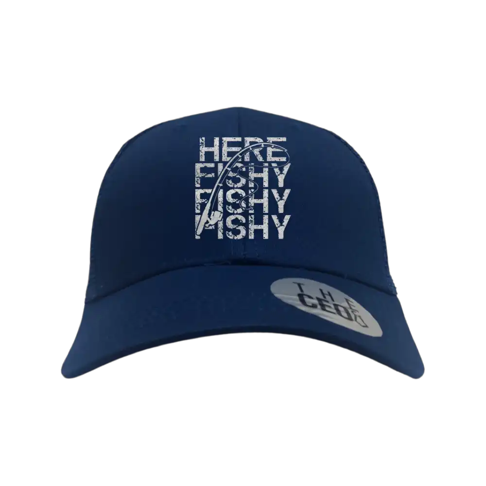 Here Fishy Fishy Embroidered Trucker Hat