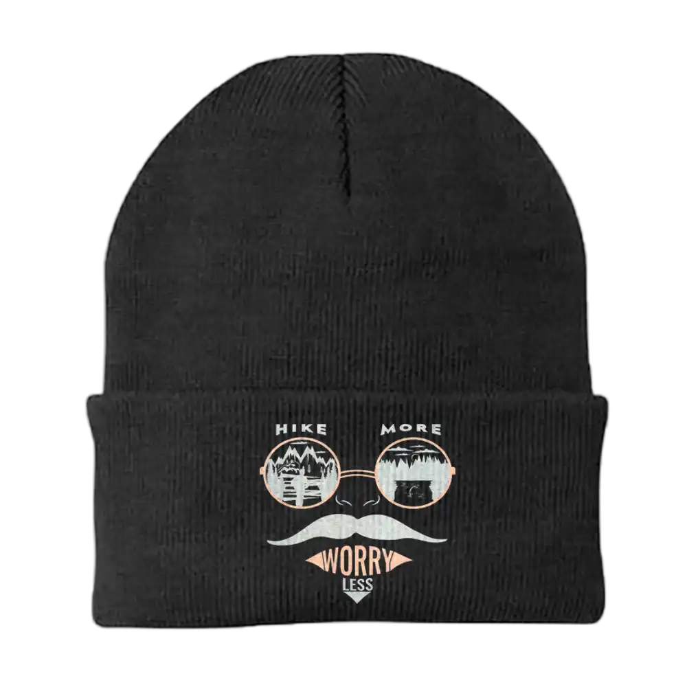 Hike More Worry Less Embroidered Beanie