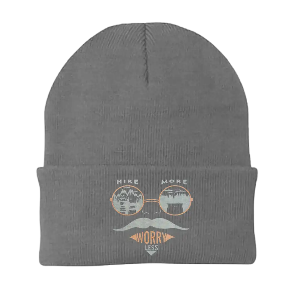 Hike More Worry Less Embroidered Beanie