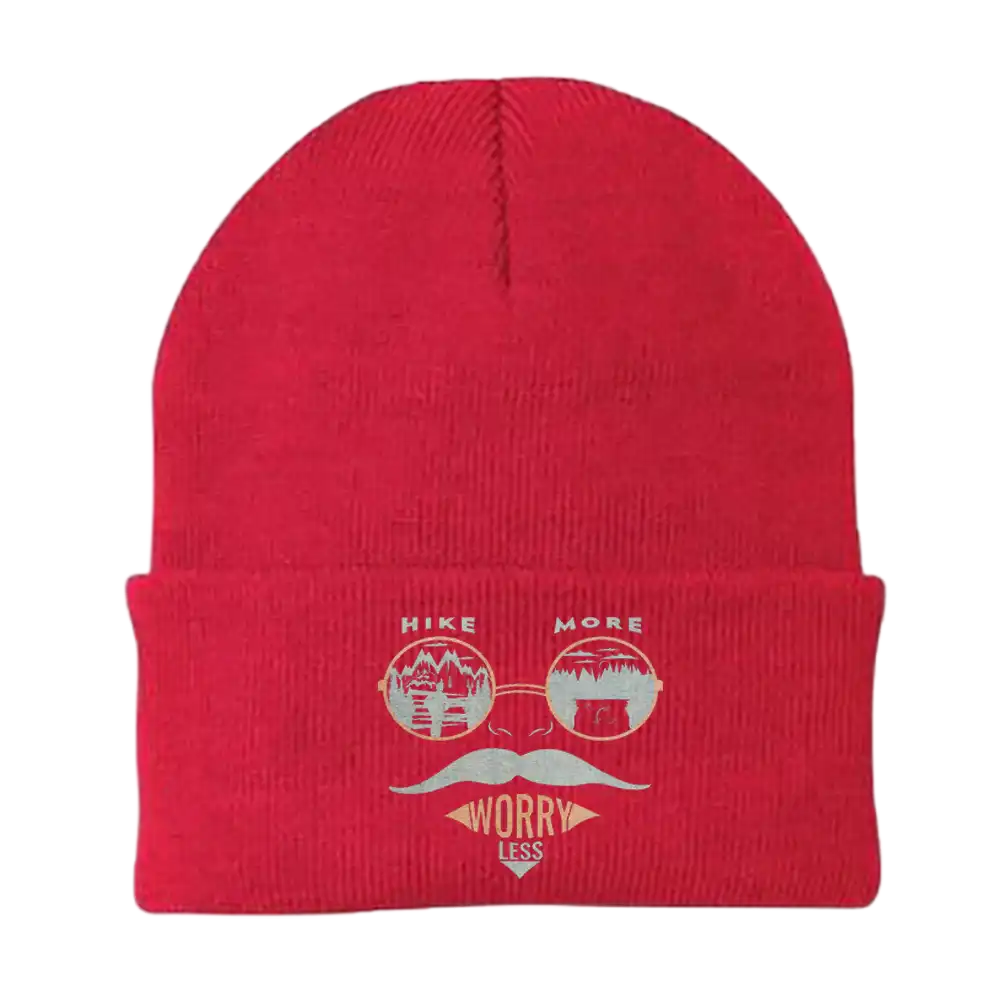 Hike More Worry Less Embroidered Beanie