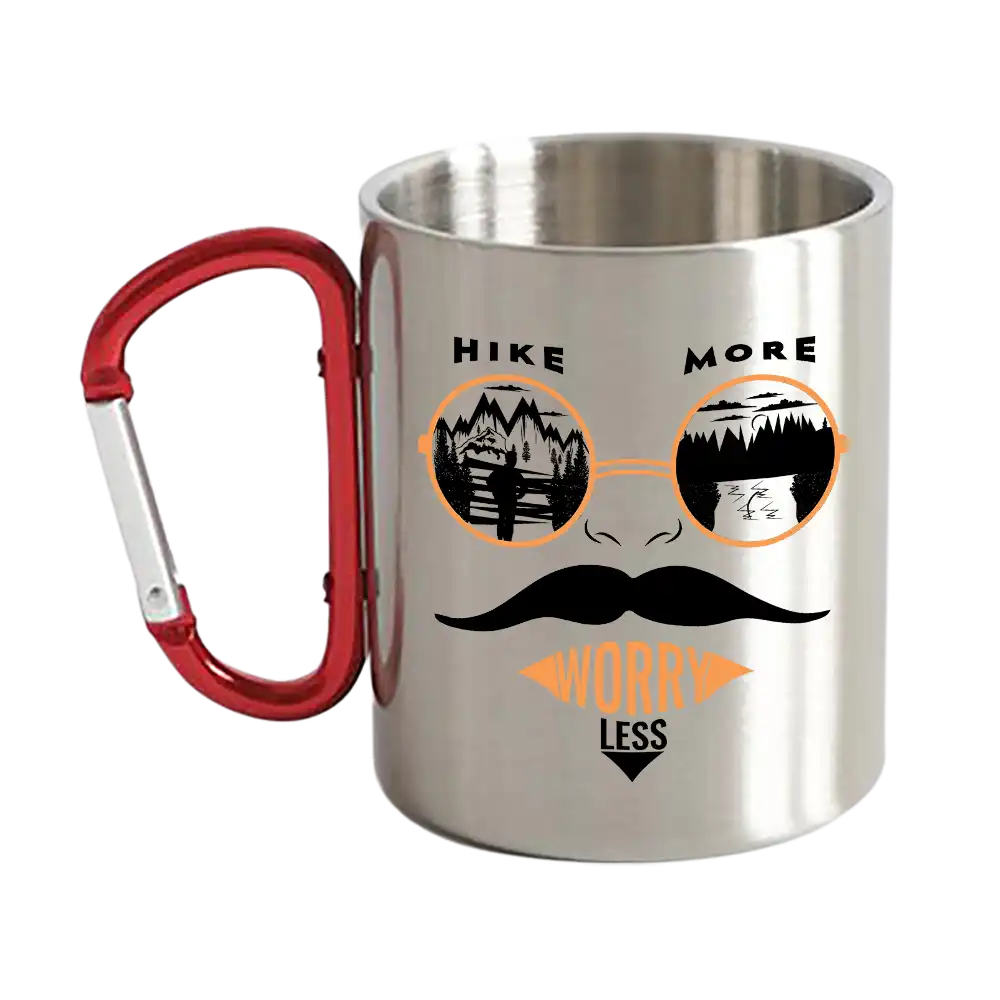 Hike More Worry Less Carabiner Mug 12oz