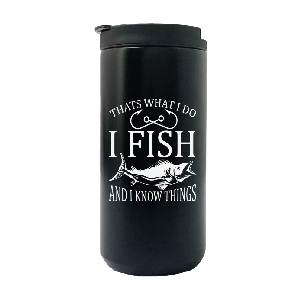 I Fish And Know Things 14oz Tumbler Black
