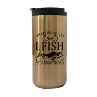 Thumbnail for I Fish And Know Things 14oz Tumbler Gold