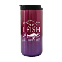 Thumbnail for I Fish And Know Things 14oz Tumbler Purple