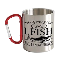 Thumbnail for I Fish And Know Things Carabiner Mug 12oz