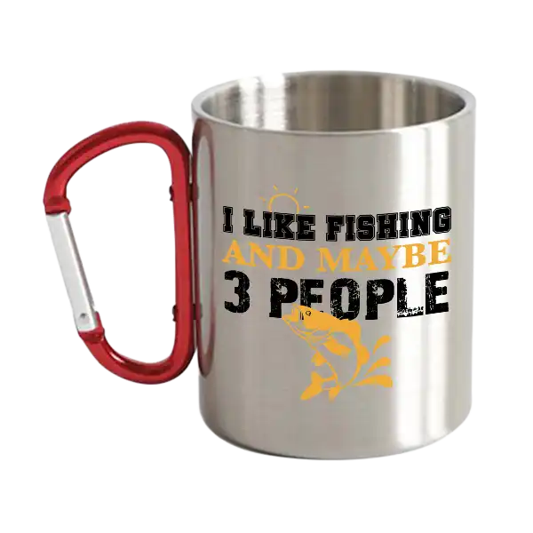 I Like Fishing And Maybe Like 3 People Carabiner Mug 12oz