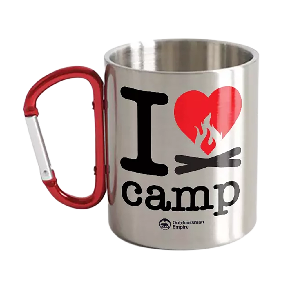 I Love Camp Stainless Steel Double Wall Carabiner Mug 12oz