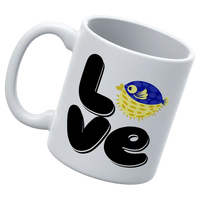 Thumbnail for Love Fishing Blue Blowfish Globe 11oz Mug