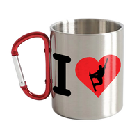 Thumbnail for I Love Snowboarding Stainless Steel Double Wall Carabiner Mug 12oz