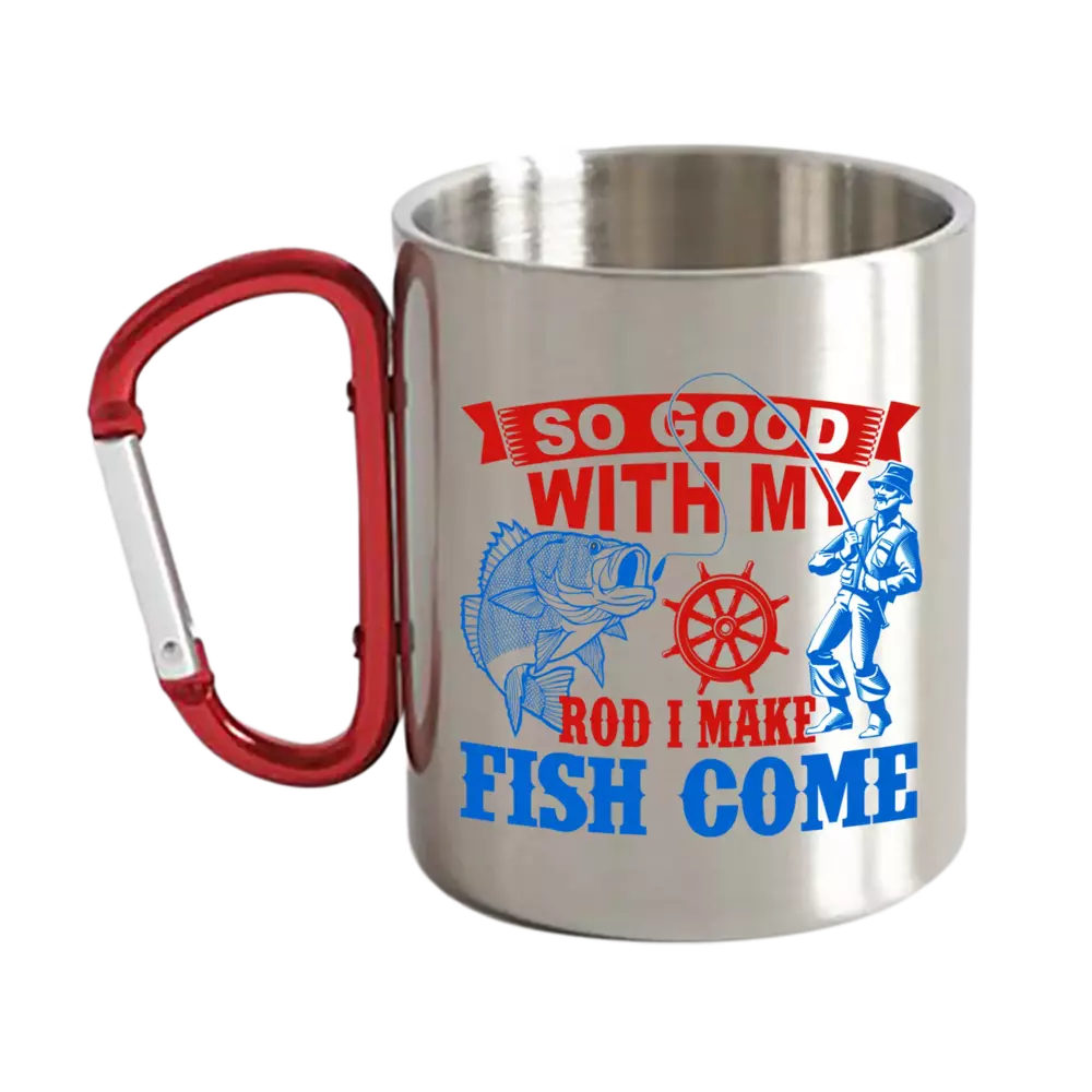 I Make Fish Come Carabiner Mug 12oz