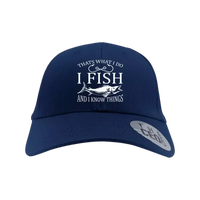Thumbnail for I Fish And Know Things Embroidered Baseball Hat