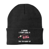 Thumbnail for I Fish Like A Girl Embroidered Beanie