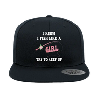 Thumbnail for I Fish Like A Girl Embroidered Flat Bill Cap