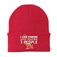 Thumbnail for I Like Fishing And Maybe Like 3 People Embroidered Beanie