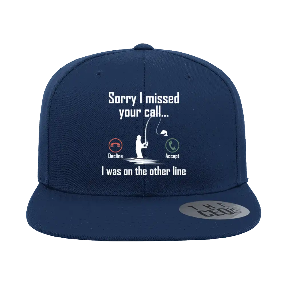 I Was On Another Line v2 Embroidered Flat Bill Cap