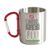 Thumbnail for I Love Camping In The Woods Stainless Steel Double Wall Carabiner Mug 12oz