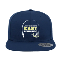 Thumbnail for Just One More Cast Embroidered Flat Bill Cap