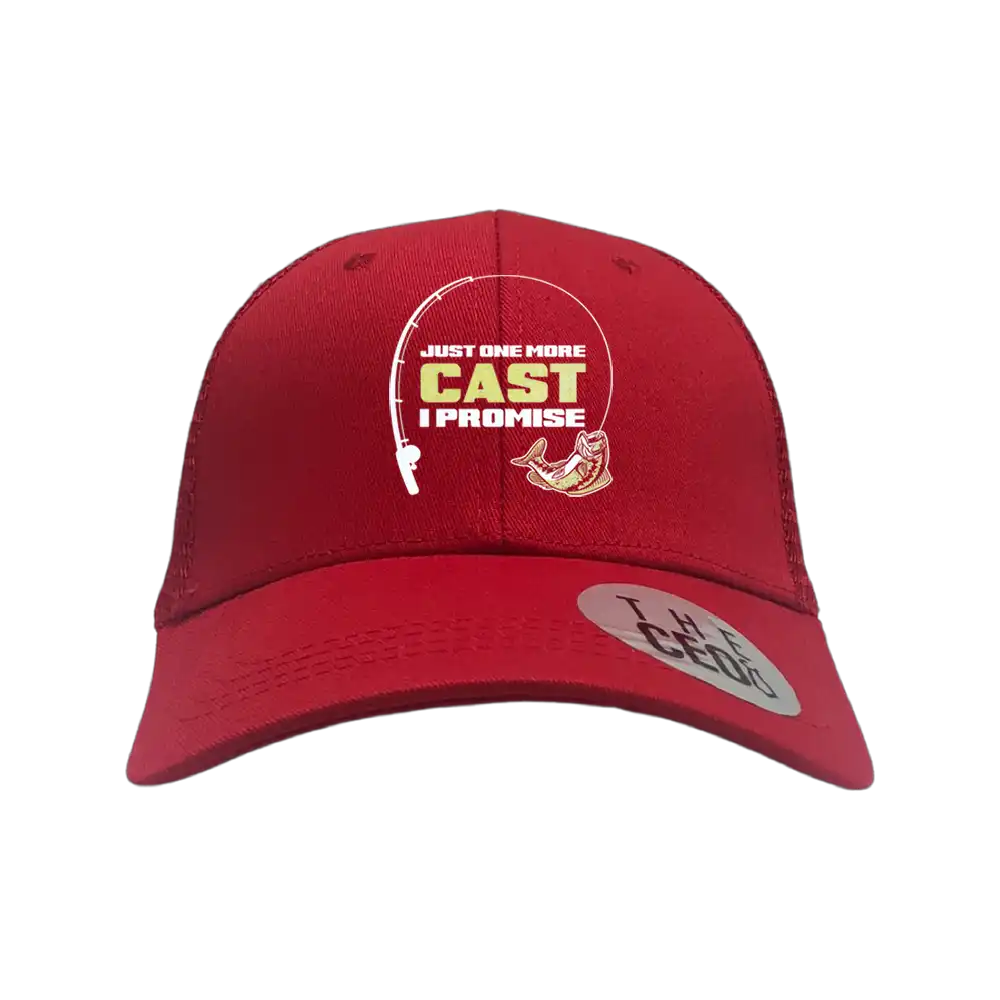 Just One More Cast Embroidered Trucker Hat