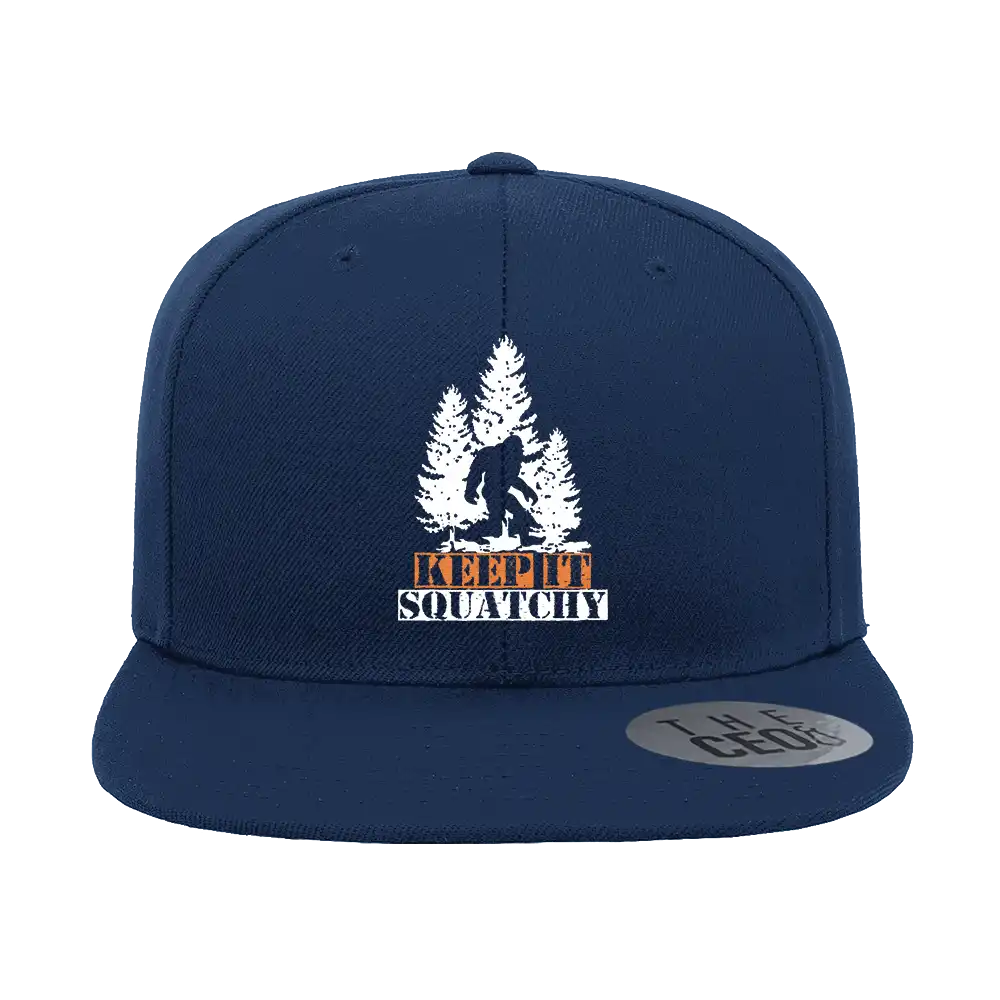 Keep It Squatchy Embroidered Flat Bill Cap