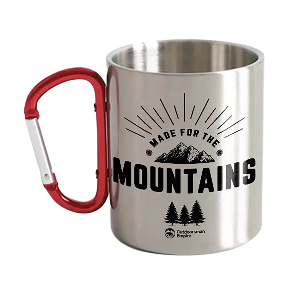 Made For The Mountains Stainless Steel Double Wall Carabiner Mug 12oz