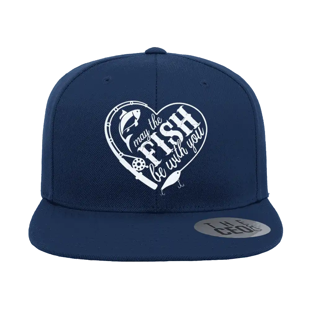May The Fish Be With You Embroidered Flat Bill Cap