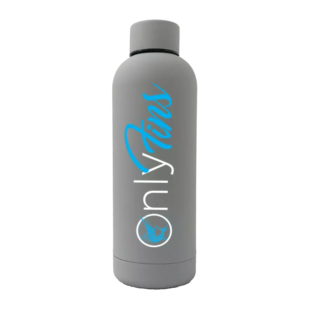 Only Fins 17oz Stainless Rubberized Water Bottle