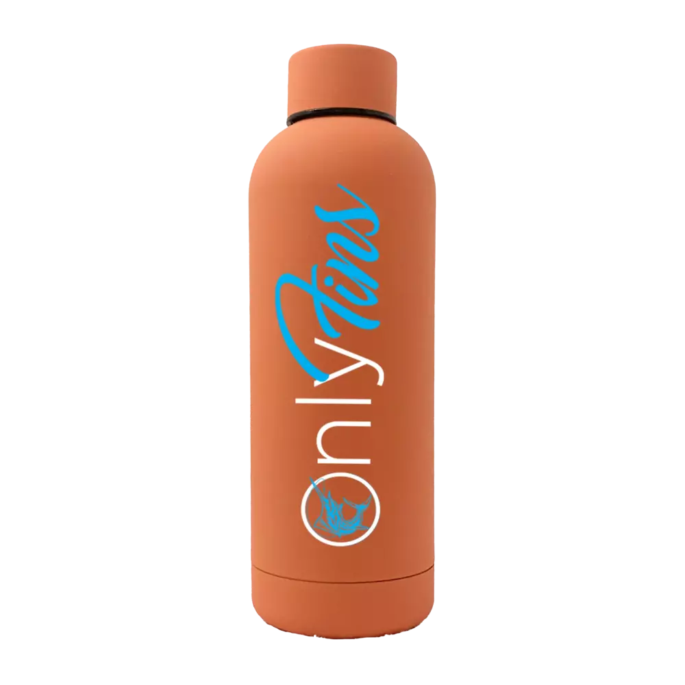 Only Fins 17oz Stainless Rubberized Water Bottle