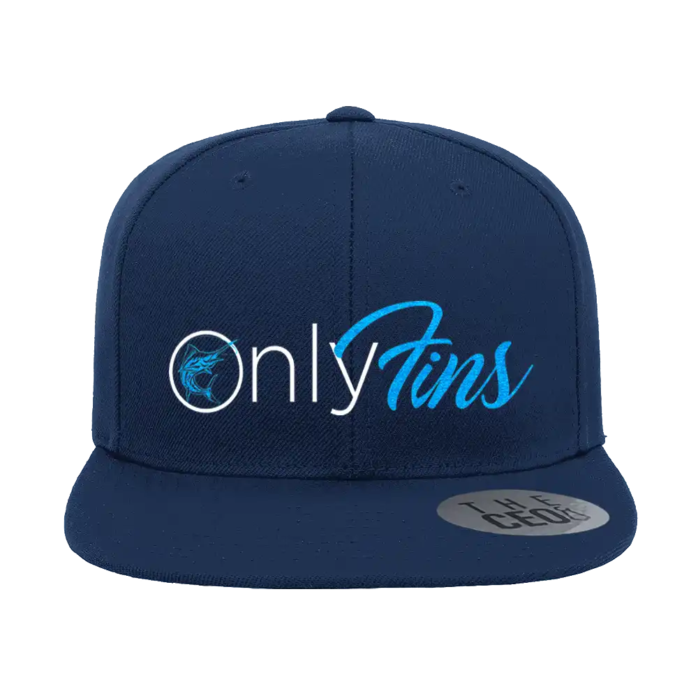 Only Fins Embroidered Flat Bill Hat