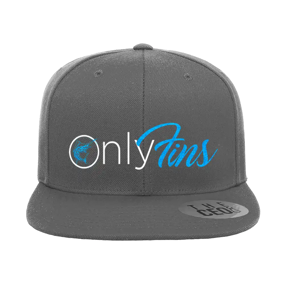 Only Fins Embroidered Flat Bill Hat