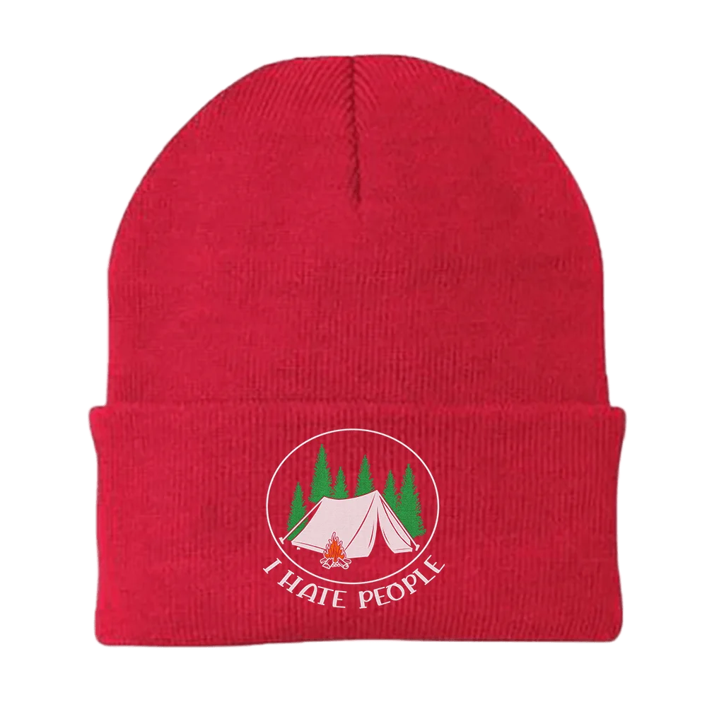 I Hate People Embroidered Beanie